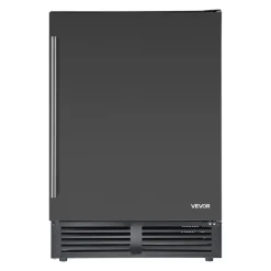 VEVOR Beverage Refrigerator, 24 Inch Under Counter Drink Fridge, Black, Hold 180 Cans, 5.0 Cu. Ft, Built-in / Freestand Cooler, Powerful Quiet Cooling System, 3 Shelves, Home Kitchen & Bar