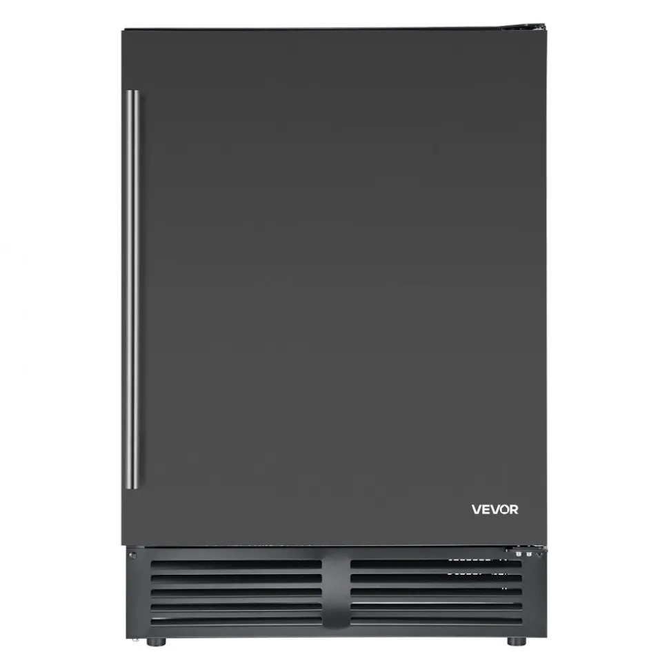 VEVOR Beverage Refrigerator, 24 Inch Under Counter Drink Fridge, Black, Hold 180 Cans, 5.0 Cu. Ft, Built-in / Freestand Cooler, Powerful Quiet Cooling System, 3 Shelves, Home Kitchen & Bar