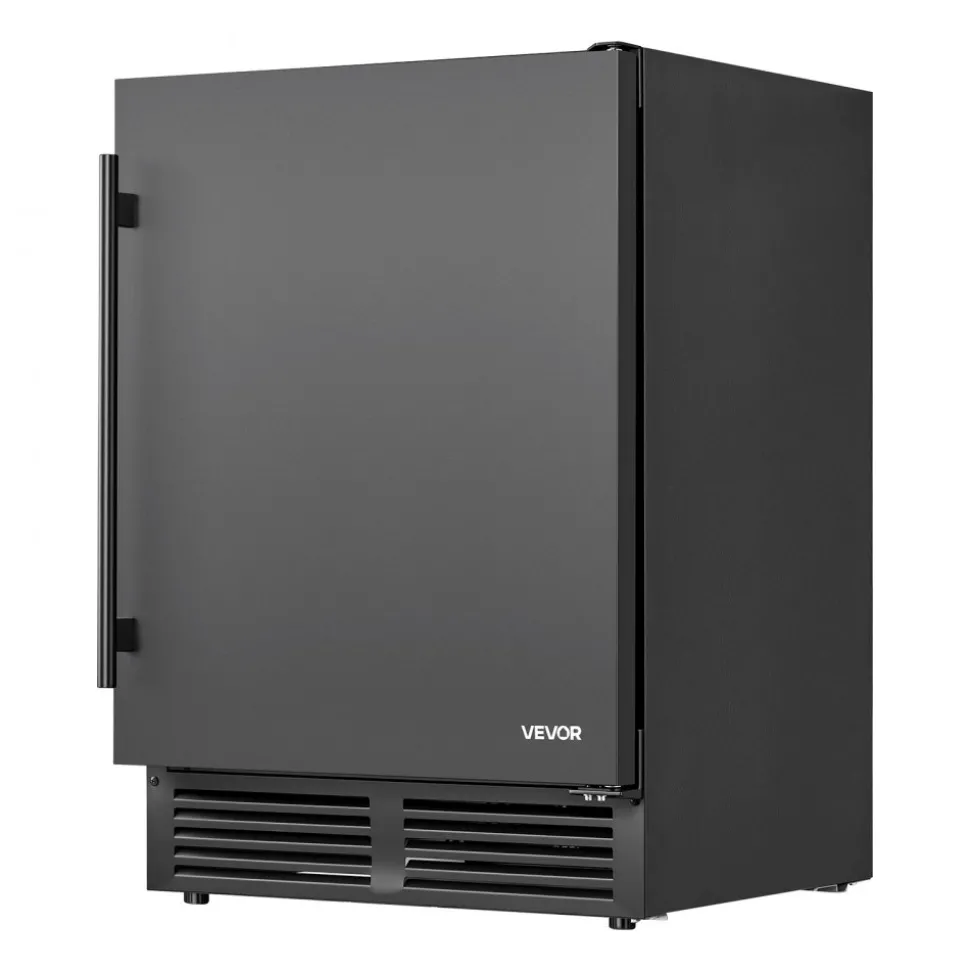 VEVOR Beverage Refrigerator, 24 Inch Under Counter Drink Fridge, Black, Hold 180 Cans, 5.0 Cu. Ft, Built-in / Freestand Cooler, Powerful Quiet Cooling System, 3 Shelves, Home Kitchen & Bar