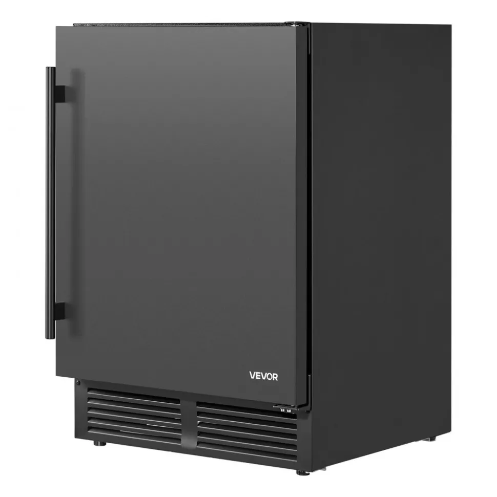 VEVOR Beverage Refrigerator, 24 Inch Under Counter Drink Fridge, Black, Hold 180 Cans, 5.0 Cu. Ft, Built-in / Freestand Cooler, Powerful Quiet Cooling System, 3 Shelves, Home Kitchen & Bar
