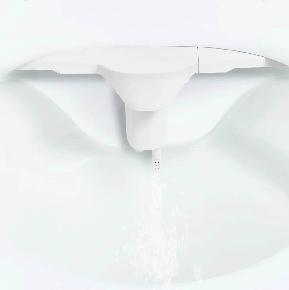 VEVOR Bidet Attachment for Toilet, 0.3" Ultra Thin Bidet Toilet Seat Attachment - Dual Retractable Nozzles, Adjustable Water Pressure, Non-Electric Cold Water Sprayer for Front Rear Water Wash, White