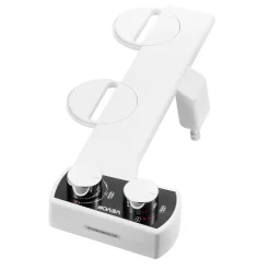 VEVOR Bidet Attachment for Toilet, Non-Electric Bidet Toilet Seat Attachment - Dual Retractable Nozzles, Adjustable Water Pressure, Easily Installed Cold Water Sprayer for Rear Feminine Wash, White