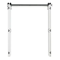 VEVOR Bifold Barn Door, 72" x 84", MDF Bi-Fold Sliding Closet Doors, Hardware Kit Included, H-Frame Space-Saving Design, Pre-Assembled Panels for Bedroom, Living Room, Wardrobe and Room Divider, White
