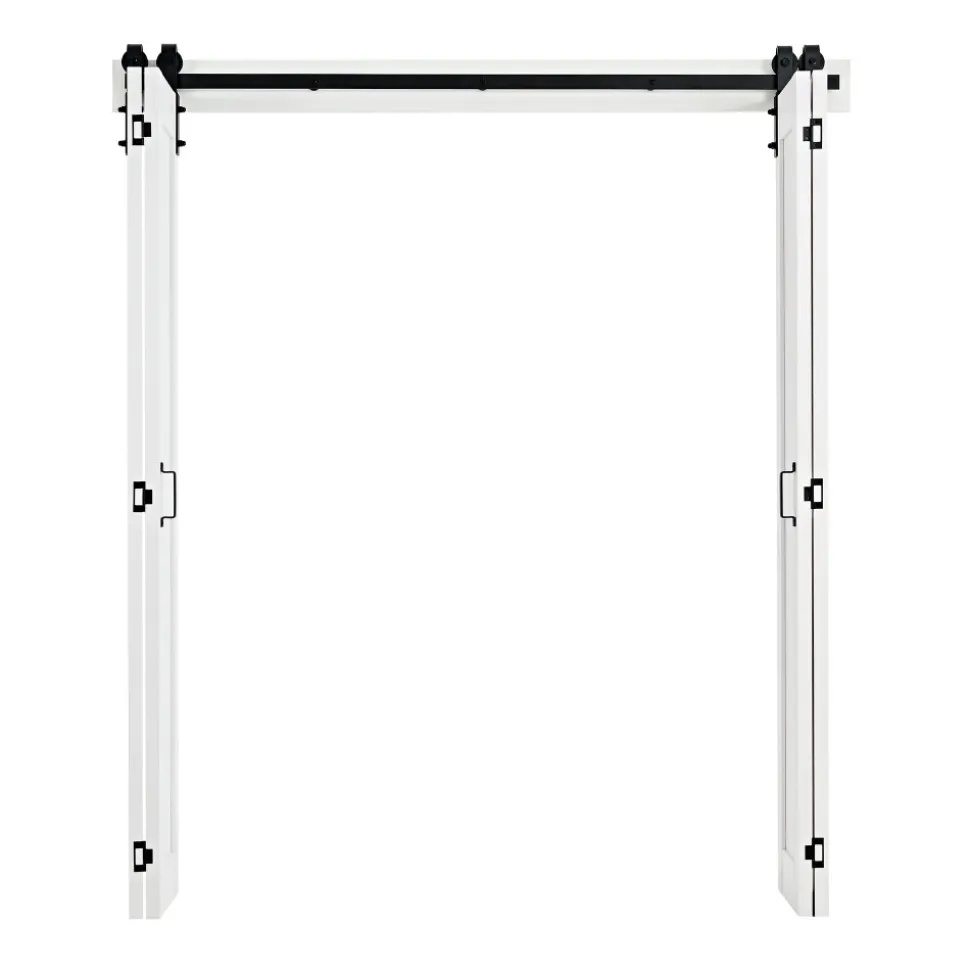 VEVOR Bifold Barn Door, 72" x 84", MDF Bi-Fold Sliding Closet Doors, Hardware Kit Included, H-Frame Space-Saving Design, Pre-Assembled Panels for Bedroom, Living Room, Wardrobe and Room Divider, White