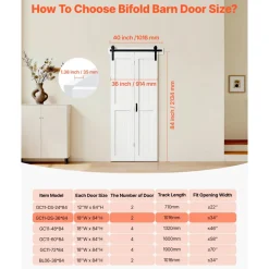 VEVOR Bifold Barn Door, 36