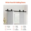 VEVOR Bi-Folding Sliding Barn Door Hardware Track Kit, 52" Top Mount Track Kit, Slide Smoothly & Quietly, Heavy Duty, Easy to Install, Suitable for Four 12" Closet Pantry Laundry Doors (Not Included)