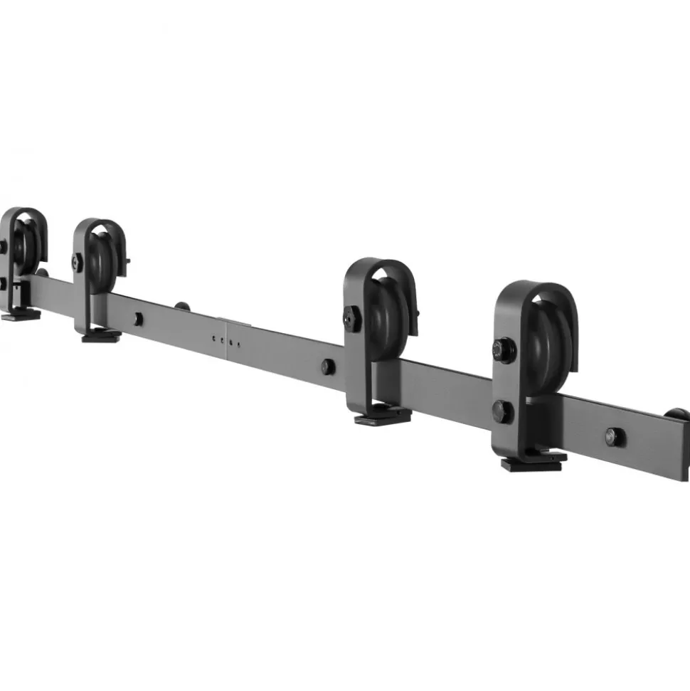 VEVOR Bi-Folding Sliding Barn Door Hardware Track Kit, 52" Top Mount Track Kit, Slide Smoothly & Quietly, Heavy Duty, Easy to Install, Suitable for Four 12" Closet Pantry Laundry Doors (Not Included)