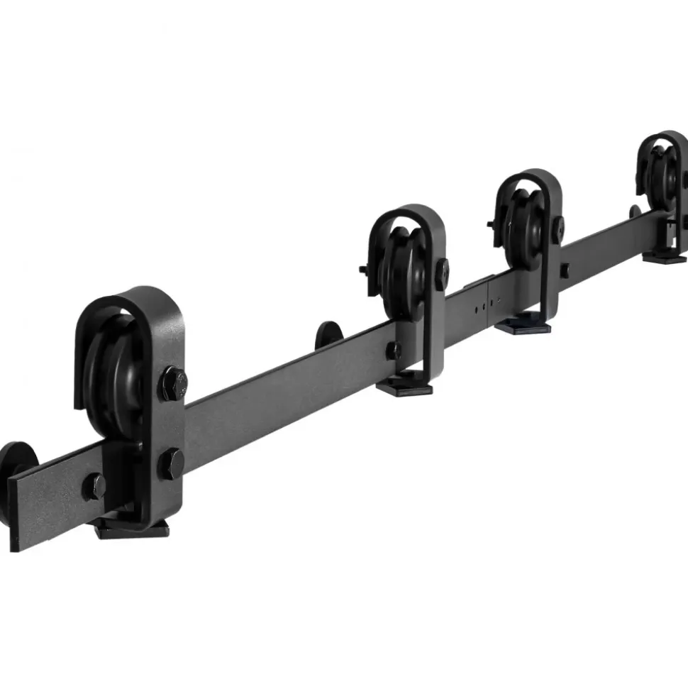 VEVOR Bi-Folding Sliding Barn Door Hardware Track Kit, 52" Top Mount Track Kit, Slide Smoothly & Quietly, Heavy Duty, Easy to Install, Suitable for Four 12" Closet Pantry Laundry Doors (Not Included)