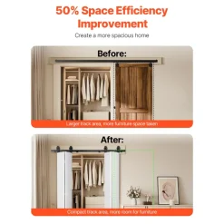 VEVOR Bi-Folding Sliding Barn Door Hardware Track Kit, 52