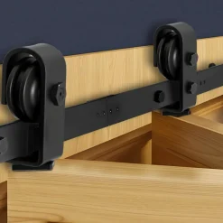 VEVOR Bi-Folding Sliding Barn Door Hardware Track Kit, 36" Top Mount Track Kit, Slide Smoothly & Quietly, Heavy Duty, Easy to Install, Suitable for Two 16" Closet Pantry Laundry Doors (Not Included)