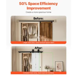 VEVOR Bi-Folding Sliding Barn Door Hardware Track Kit, 36