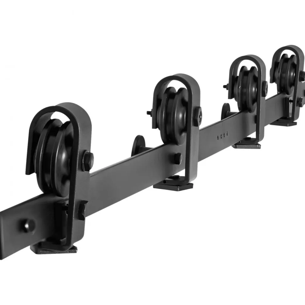 VEVOR Bi-Folding Sliding Barn Door Hardware Track Kit, 52" Top Mount Track Kit, Slide Smoothly & Quietly, Heavy Duty, Easy to Install, Suitable for Two 24" Closet Pantry Laundry Doors (Not Included)