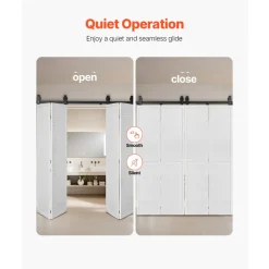 VEVOR Bi-Folding Sliding Barn Door Hardware Track Kit, 52