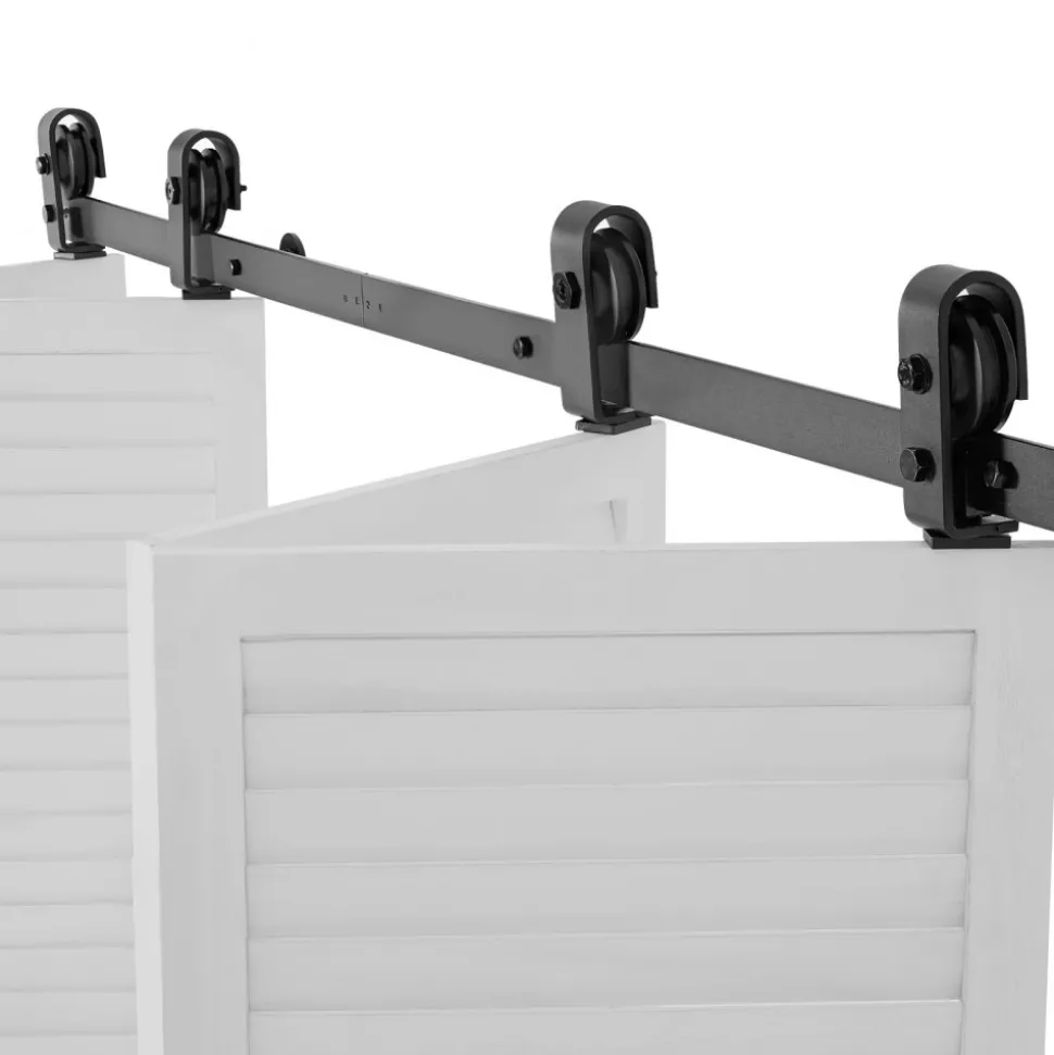 VEVOR Bi-Folding Sliding Barn Door Hardware Track Kit, 52" Top Mount Track Kit, Slide Smoothly & Quietly, Heavy Duty, Easy to Install, Suitable for Two 24" Closet Pantry Laundry Doors (Not Included)
