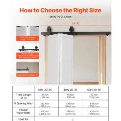VEVOR Bi-Folding Sliding Barn Door Hardware Track Kit, 40