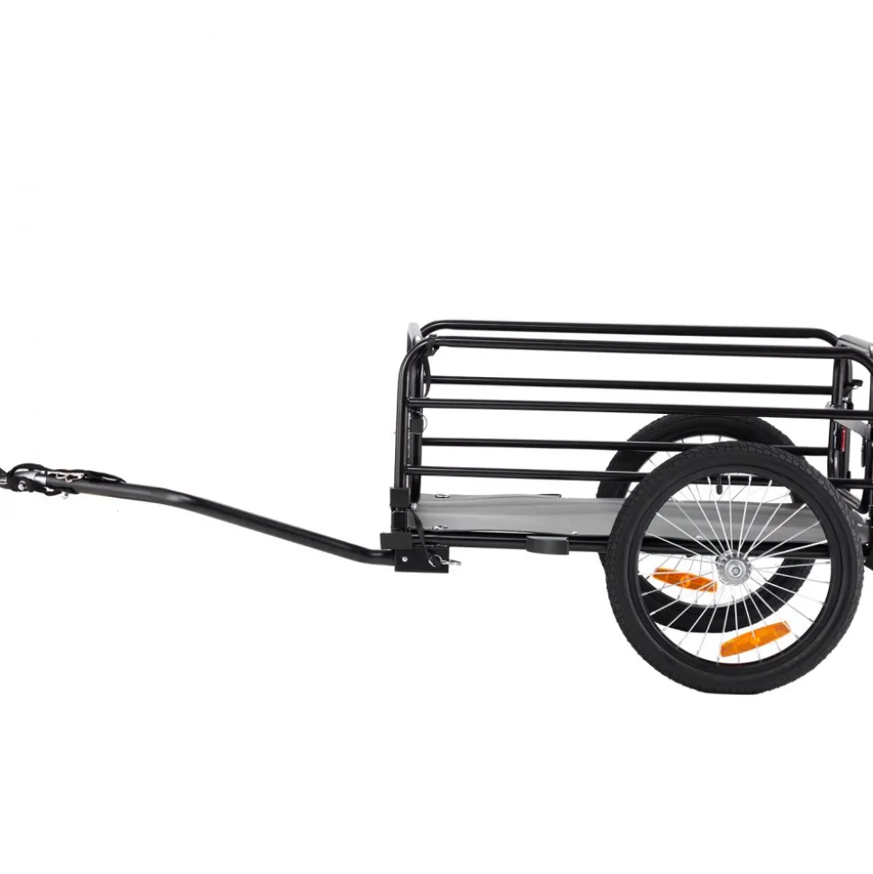 VEVOR Bike Cargo Trailer, 160 lbs Load Capacity, Heavy-Duty Bicycle Wagon Cart, Foldable Compact Storage & Quick Release with Universal Hitch, 16" Wheels, Safe Reflectors, Fits 22"-28" Bike Wheels