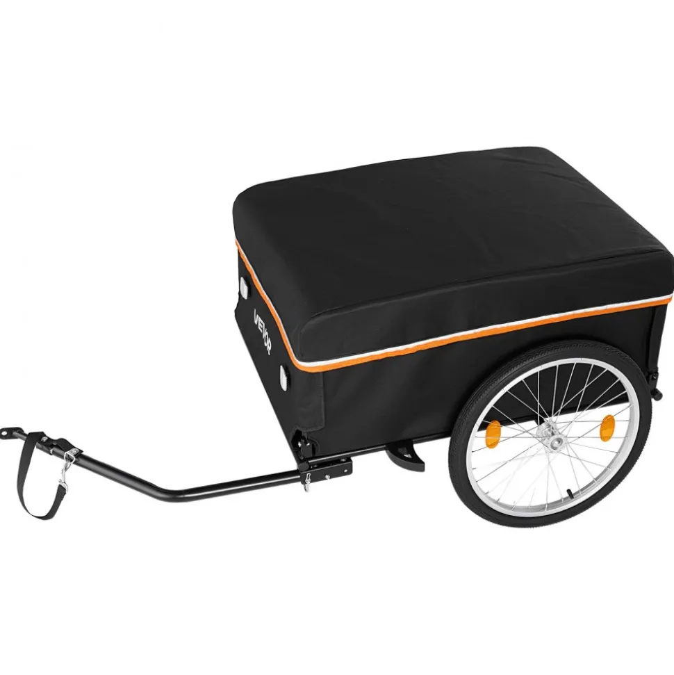 VEVOR Bike Cargo Trailer 130 lbs Load Heavy-Duty Bicycle Wagon Cart Folding, Foldable Compact Storage with Waterproof Cover, 20-Inch Wheels, Reflectors, Carbon Steel Frame, Fits 22-28 in Bike Wheels