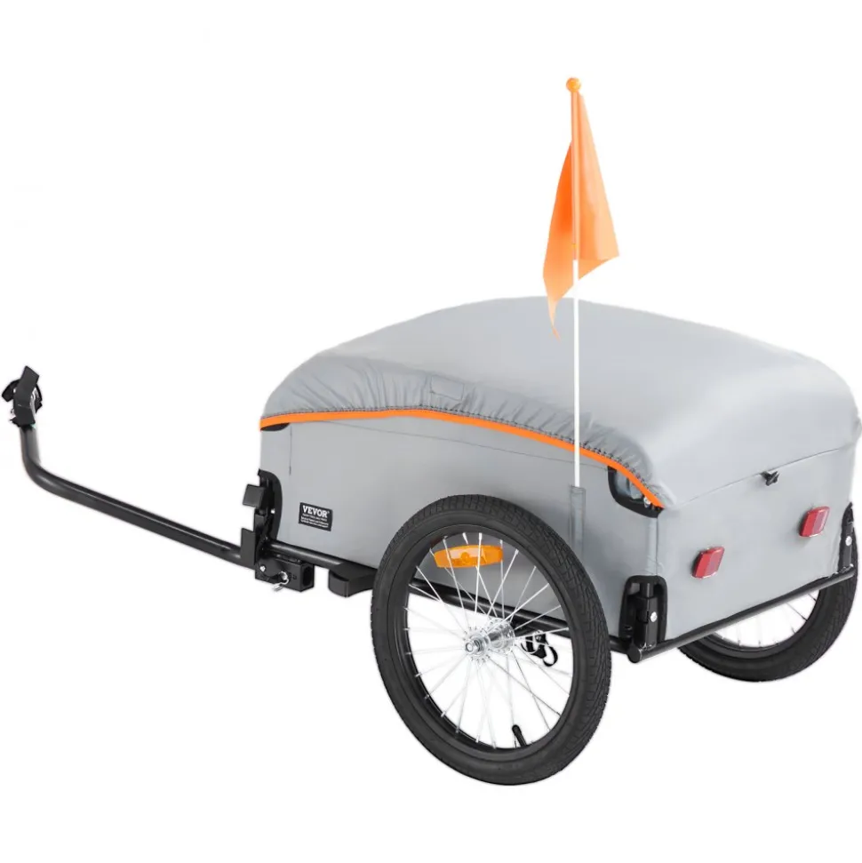 VEVOR Bike Cargo Trailer, 88/100/160 lbs Load Capacity, Heavy-Duty Bicycle Wagon Cart, Foldable Compact Storage with Universal Hitch