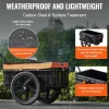 VEVOR Bike Cargo Trailer, 88 lbs Load Capacity, Heavy-Duty Bicycle Wagon Cart, Foldable Compact Storage with Universal Hitch, Waterproof Cover, 16" Wheels, Safe Reflectors, Fits 24"-28" Bike Wheels