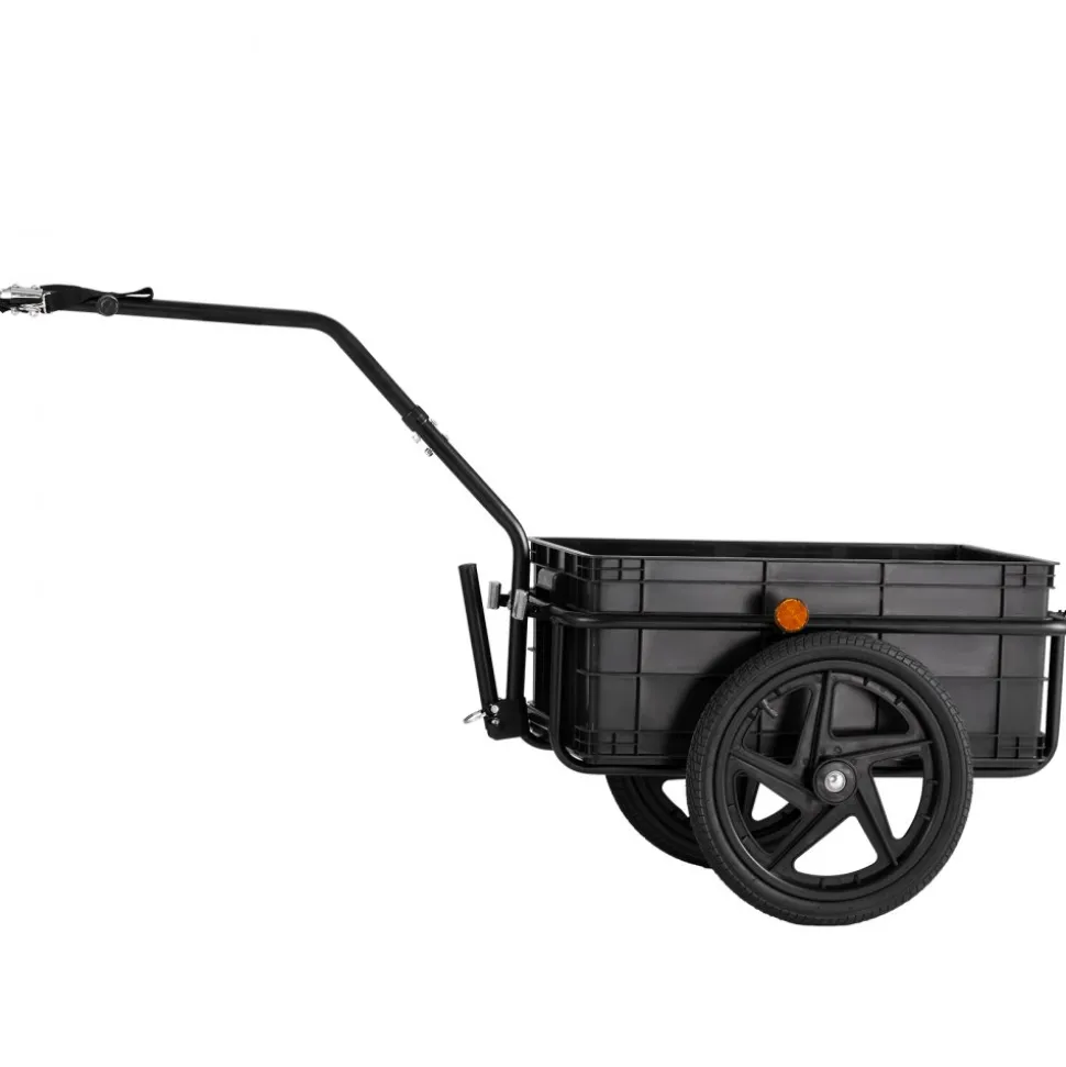 VEVOR Bike Cargo Trailer, 88 lbs Load Capacity, Heavy-Duty Bicycle Wagon Cart, Foldable Compact Storage with Universal Hitch, Waterproof Cover, 16" Wheels, Safe Reflectors, Fits 24"-28" Bike Wheels