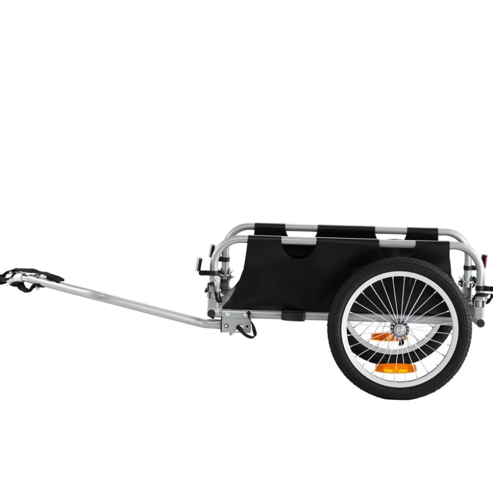 VEVOR Bike Cargo Trailer, 100 lbs Load Capacity, Heavy-Duty Bicycle Wagon Cart, Foldable Compact Storage & Quick Release with Universal Hitch, 16" Wheels, Safe Reflectors, Fits 22"-28" Bike Wheels