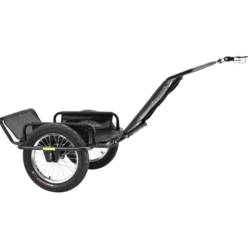 VEVOR Bike Cargo Trailer 320 lbs Load Heavy-Duty Bicycle Game Cart Foldable, All-Purpose Utility Trailer with 16-Inch Wheels for Any Terrain, Off-Road, Carbon Steel Frame, Fits 22-28 in Bike Wheels