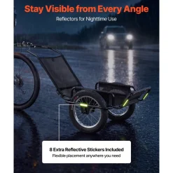 VEVOR Bike Cargo Trailer 320 lbs Load Heavy-Duty Bicycle Game Cart Foldable, All-Purpose Utility Trailer with 16-Inch Wheels for Any Terrain, Off-Road, Carbon Steel Frame, Fits 22-28 in Bike Wheels