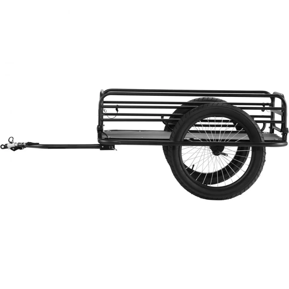 VEVOR Bike Cargo Trailer, 275 lbs Load Capacity, Heavy-Duty Bicycle Wagon Cart, Foldable Compact Storage & Quick Release with Universal Hitch, 20" Wheels, Fits Most Bike Wheels, Carbon Steel Frame
