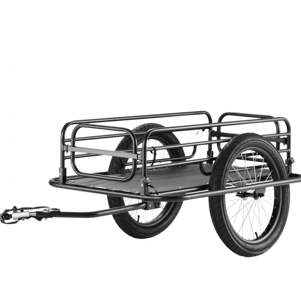 VEVOR Bike Cargo Trailer, 275 lbs Load Capacity, Heavy-Duty Bicycle Wagon Cart, Foldable Compact Storage & Quick Release with Universal Hitch, 20" Wheels, Fits Most Bike Wheels, Carbon Steel Frame