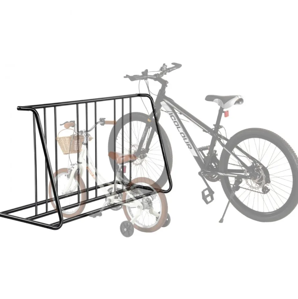 VEVOR Bike Rack, Fits Tire Width 3 Inch/76.2 mm, Carbon Steel Double-Sided Grid Bike Rack Stand, Freestanding Bicycle Storage Holder for Curbside, Garage, Indoor, Outdoor Parking, 6-Bicycle Capacity
