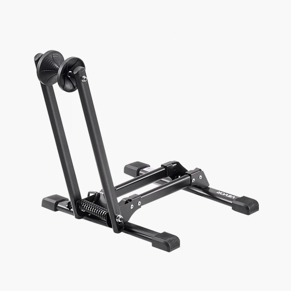 VEVOR Bike Rack, Fits 20 to 29 Inch Mountain & Road Bikes, Alloy Steel Rust-Resistant Bike Floor Stand Rack, Foldable Bicycle Stand for Entryway, Garage, Home Bikes Parking & Storage, 1 Pack, Black