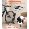 VEVOR Bike Racks 2 Pack, Fits 20 to 29 Inch Mountain & Road Bikes, Alloy Steel Rust-Resistant Bike Floor Stand Rack, Foldable Bicycle Stand for Entryway, Garage, Home Bikes Parking & Storage, Black
