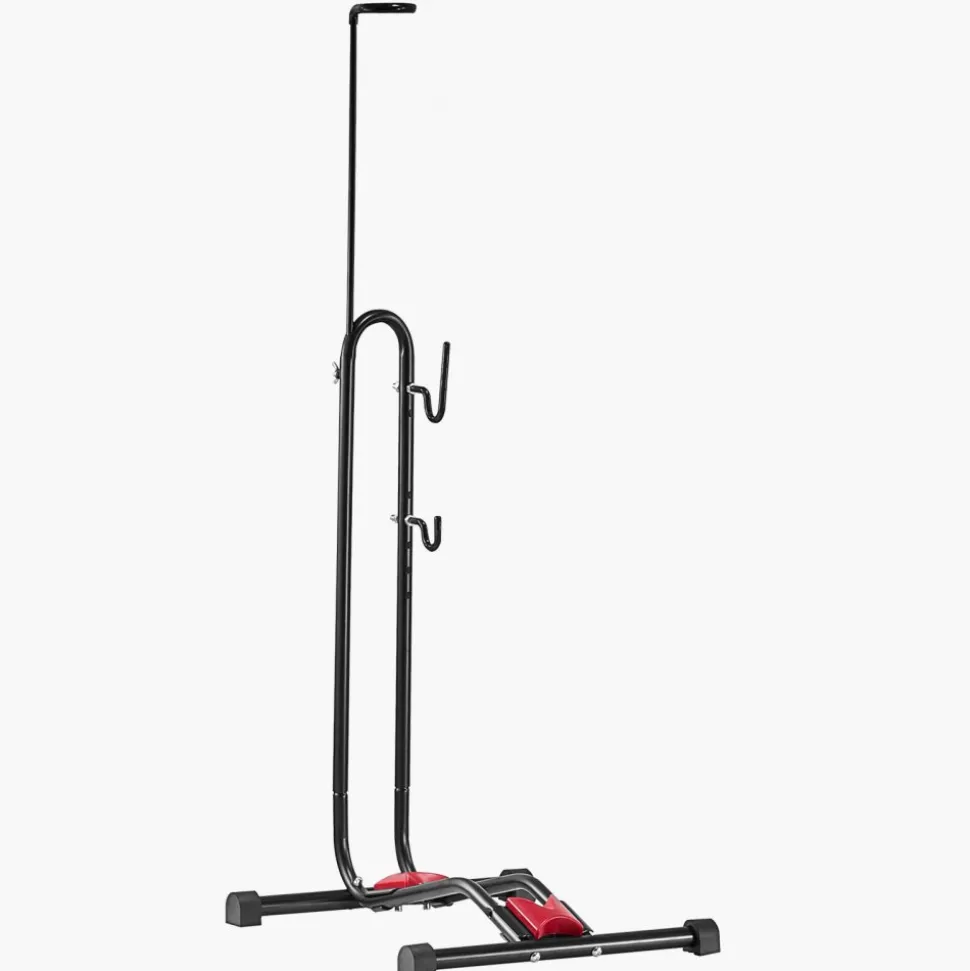 VEVOR Bike Rack, Upright Bike Stand Floor for 16 to 27.5 Inch Mountain & Road Bikes, Vertical & Horizontal Bicycle Stand for Secure Parking and Storage in Garage, Truck Bed, Indoor, Outdoor, Black