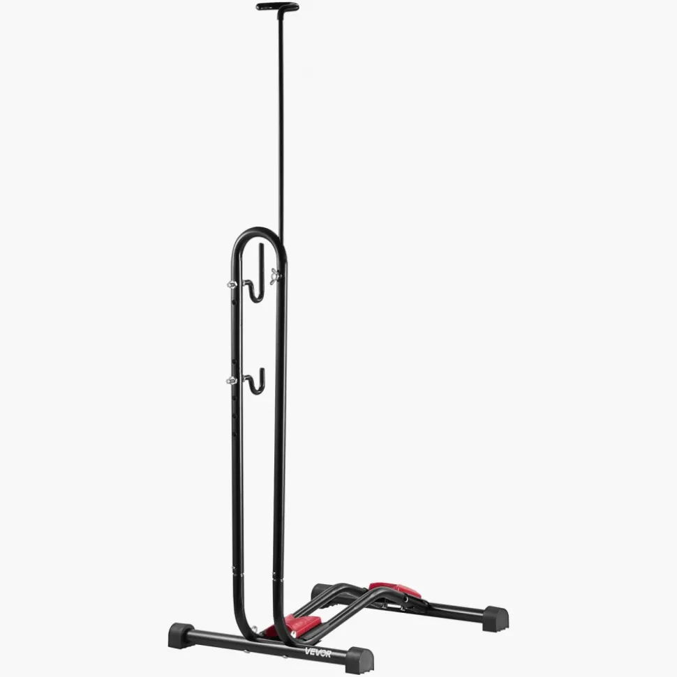 VEVOR Bike Rack, Upright Bike Stand Floor for 16 to 27.5 Inch Mountain & Road Bikes, Vertical & Horizontal Bicycle Stand for Secure Parking and Storage in Garage, Truck Bed, Indoor, Outdoor, Black