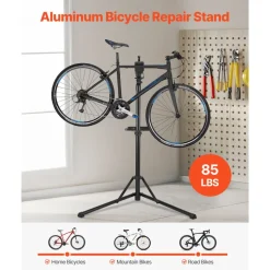 VEVOR Bike Repair Stand, 85 lb Heavy-duty Bicycle Work Stand with 40.7-64.1 in Adjustable Height & Magnetic Tool Tray, Foldable Bicycle Maintenance Rack, Shop Home Mechanics for Mountain & Road Bike