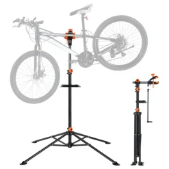 VEVOR Bike Repair Stand, 80 lbs Heavy-duty Steel Bicycle Repair Stand, Adjustable Height Bike Maintenance Workstand with Magnetic Tool Tray Telescopic Arm, Foldable Bike Work Stand for Home, Shops
