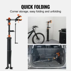 VEVOR Bike Repair Stand, 80 lbs Heavy-duty Steel Bicycle Repair Stand, Adjustable Height Bike Maintenance Workstand with Magnetic Tool Tray Telescopic Arm, Foldable Bike Work Stand for Home, Shops