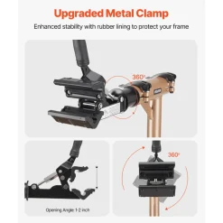 VEVOR Bike Repair Stand, Max. 110 lb Heavy-duty Bicycle Work Stand with 40.3-59.4 in Adjustable Height & Large Tool Tray, Foldable Ebike Maintenance Rack, Shop Home Mechanics for Mountain Road Bike