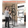VEVOR Bike Stand for 4 Bikes, Freestanding Vertical Bike Storage Rack, with Height-Adjustable Hooks, Heavy-Duty Carbon Steel Garage Bicycle Floor Stand, Ideal for Garage, Apartment, Home, Black