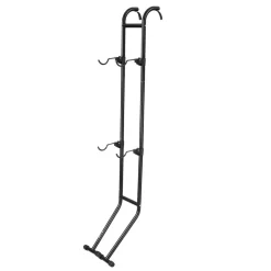 VEVOR Bike Stand for 2 Bikes, Freestanding Vertical Bike Storage Rack, with Height-Adjustable Hooks, Heavy-Duty Carbon Steel Standing Bicycle Floor Stand, Ideal for Garage, Apartment, Home, Black