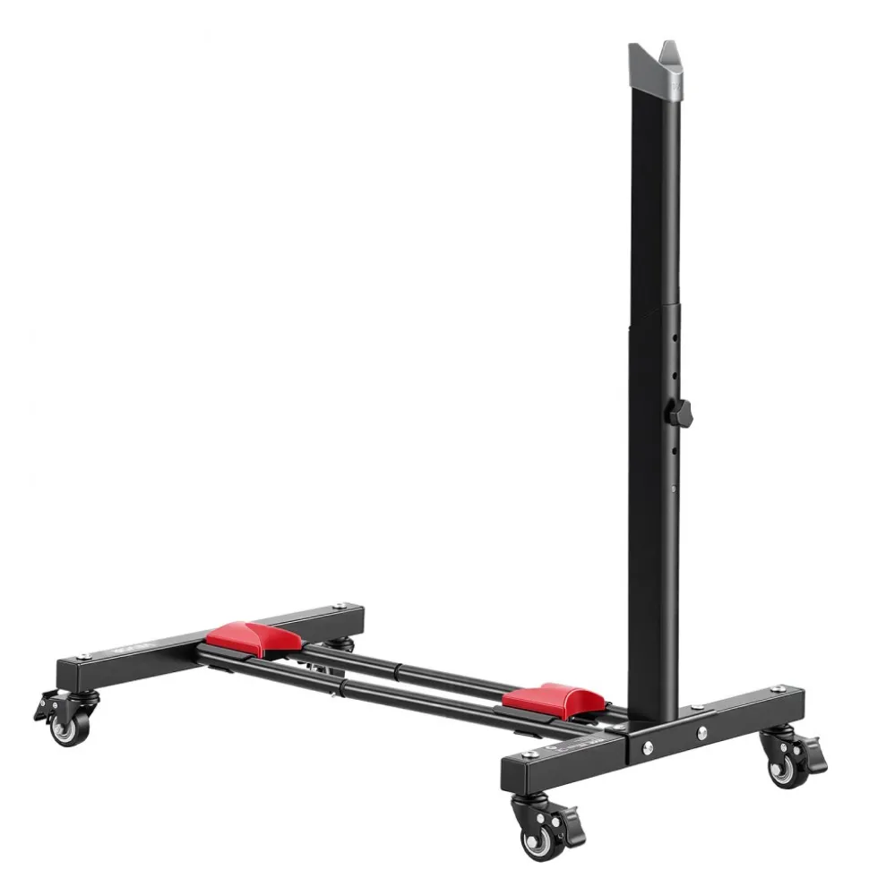 VEVOR Bike Stand, Freestanding Vertical & Horizontal Bike Storage Rack, with Lockable Casters, Height Adjustable Carbon Steel Upright Garage Bicycle Floor Stand, for 20-29 in Wheel Diameters, Black