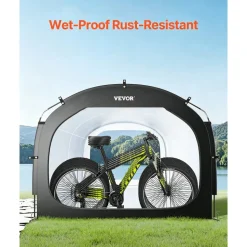 VEVOR Bike Storage Tent, 5 Bikes, Outdoor Spacious Bike Storage Tent with Ventilated Window, Waterproof Easy-to-Install Bike Tent with High Strength Fiberglass & Dual Zippers, Fit for Bicycle