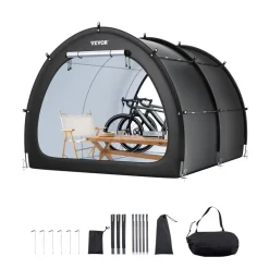 VEVOR Bike Storage Tent, 5+ Bikes, Outdoor Spacious Bike Storage Tent with Ventilated Window, Waterproof Fan-Shaped Bike Tent with High Strength Fiberglass & Dual Zippers, Fit for Bicycle