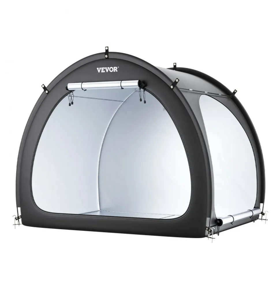 VEVOR Bike Storage Tent, 1 to 2 Bikes, Outdoor Spacious Bike Storage Tent with Ventilated Window, Waterproof Fan-Shaped Bike Tent with High Strength Fiberglass & Dual Zippers, Fit for Bicycle