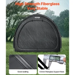 VEVOR Bike Storage Tent, 3 to 4 Bikes, Outdoor Spacious Bike Storage Tent with Ventilated Window, Waterproof Easy-to-Install Bike Tent with High Strength Fiberglass & Dual Zippers, Fit for Bicycle