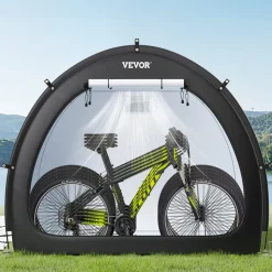 VEVOR Bike Storage Tent, 3 to 4 Bikes, Outdoor Spacious Bike Storage Tent with Ventilated Window, Waterproof Easy-to-Install Bike Tent with High Strength Fiberglass & Dual Zippers, Fit for Bicycle