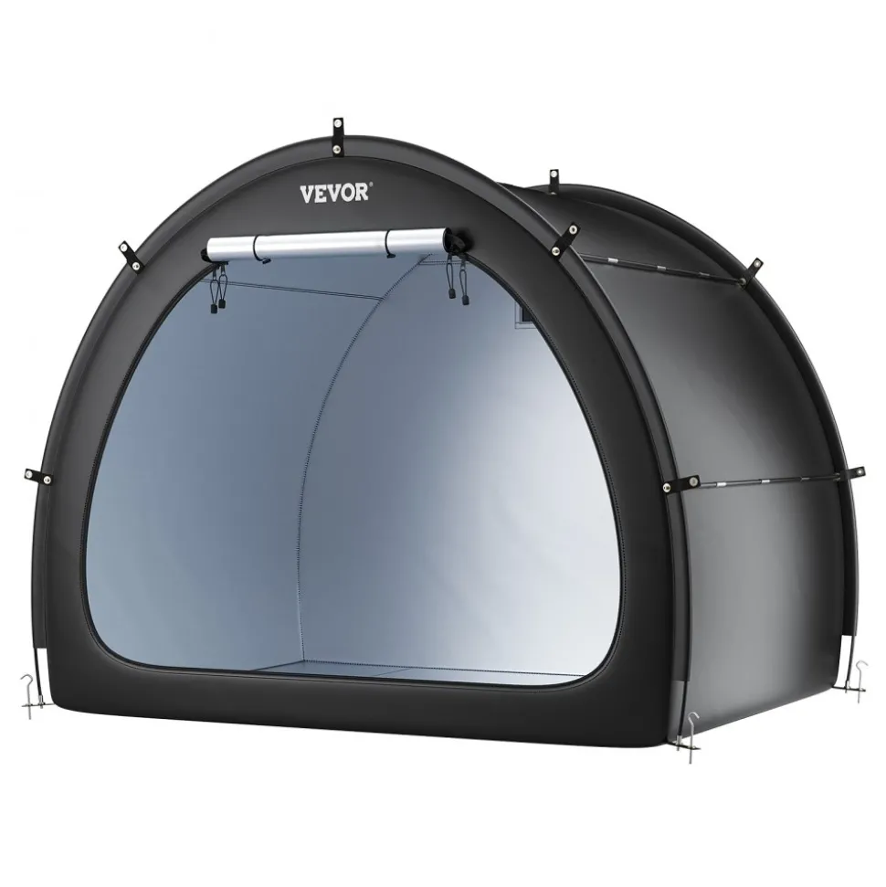VEVOR Bike Storage Tent, 3 to 4 Bikes, Outdoor Spacious Bike Storage Tent with Ventilated Window, Waterproof Easy-to-Install Bike Tent with High Strength Fiberglass & Dual Zippers, Fit for Bicycle