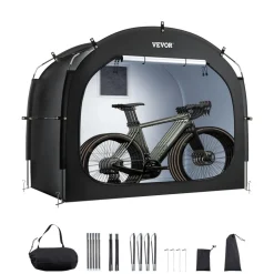 VEVOR Bike Storage Tent, 4 to 5 Bikes, Outdoor Spacious Bike Storage Tent with Ventilated Window, Waterproof Easy-to-Install Bike Tent with High Strength Fiberglass & Dual Zippers, Fit for Bicycle