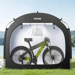 VEVOR Bike Storage Tent, 4 to 5 Bikes, Outdoor Spacious Bike Storage Tent with Ventilated Window, Waterproof Easy-to-Install Bike Tent with High Strength Fiberglass & Dual Zippers, Fit for Bicycle