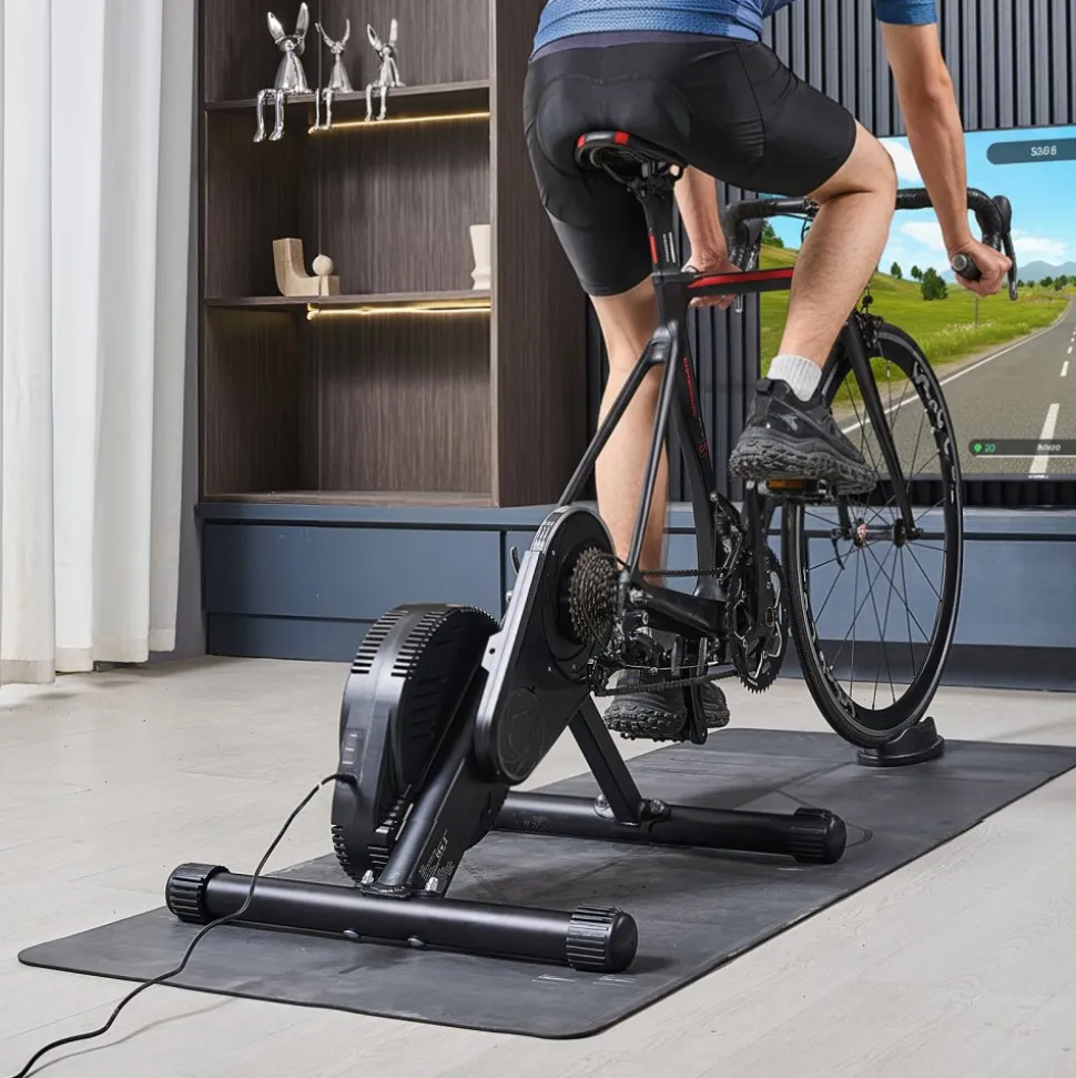 VEVOR Bike Trainer, 1-13 Level, 26-29 in & 700C Wheels, Smart Bicycle Stationary Stand for Indoor Exercise Riding with Front Wheel Riser Block, Fits Road and Mountain Bikes, Compatible with Zwift App